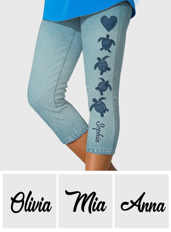 Love Turtles - Personalized Turtle Capri Leggings