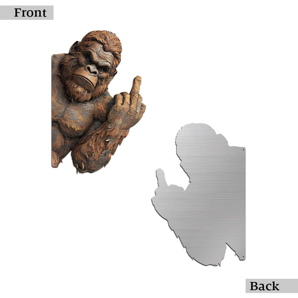 Sasquatch amusant - Panneau métallique personnalisé découpé pour la randonnée