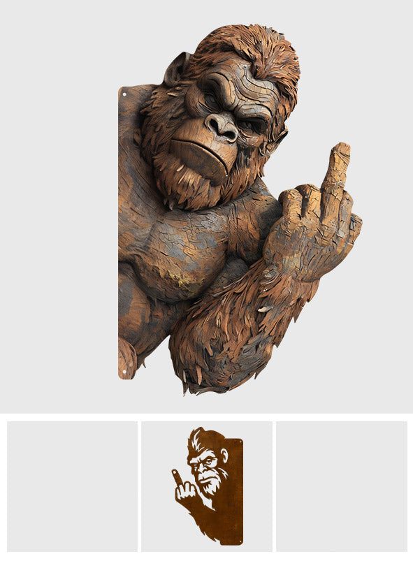 Sasquatch amusant - Panneau métallique personnalisé découpé pour la randonnée