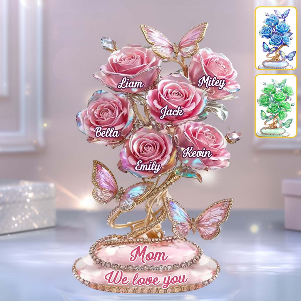 Mom We Love You - Personalized Mother Custom Shaped Acrylic Plaque