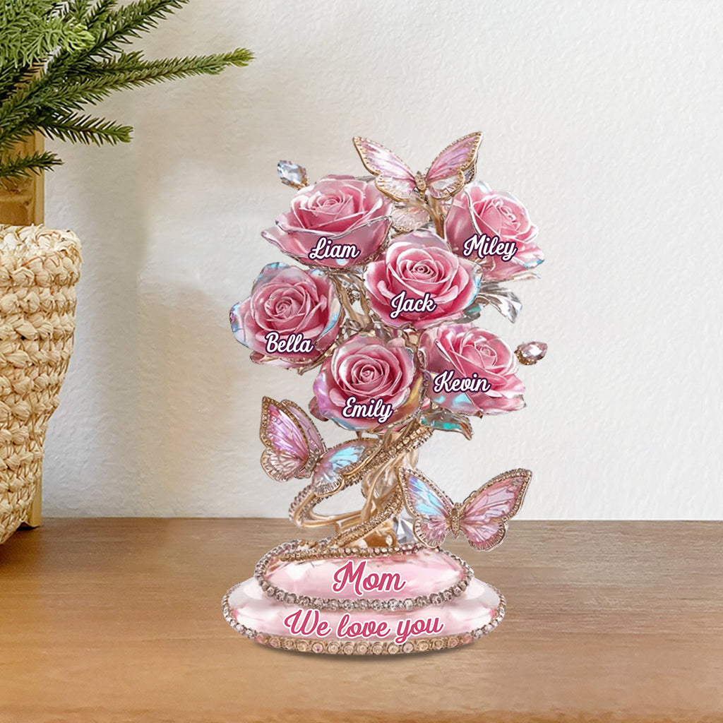 Mom We Love You - Personalized Mother Custom Shaped Acrylic Plaque