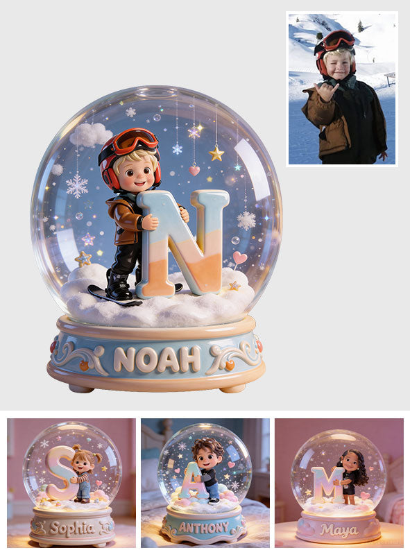 Custom Kid With Initial - Personalized Kid Custom Shaped Acrylic Plaque