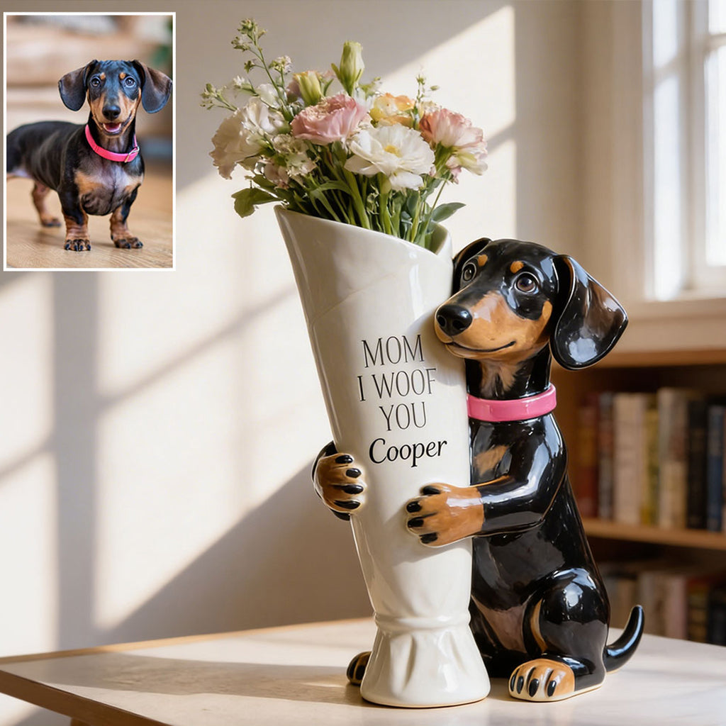 Vase à Fleurs - Cadeau Parfait Pour Maman Chien - Vase en Acrylique Personnalisé