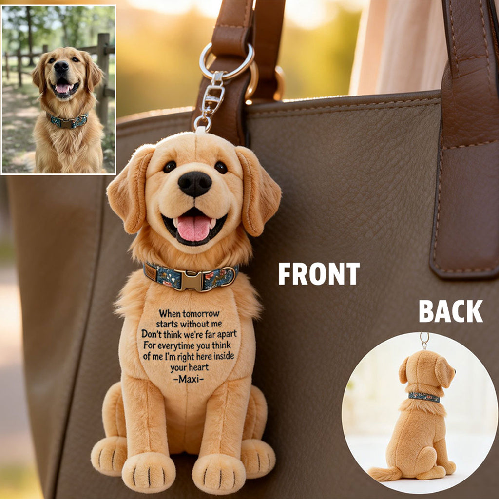 Je suis toujours avec vous - Porte-clés en peluche personnalisé pour chien