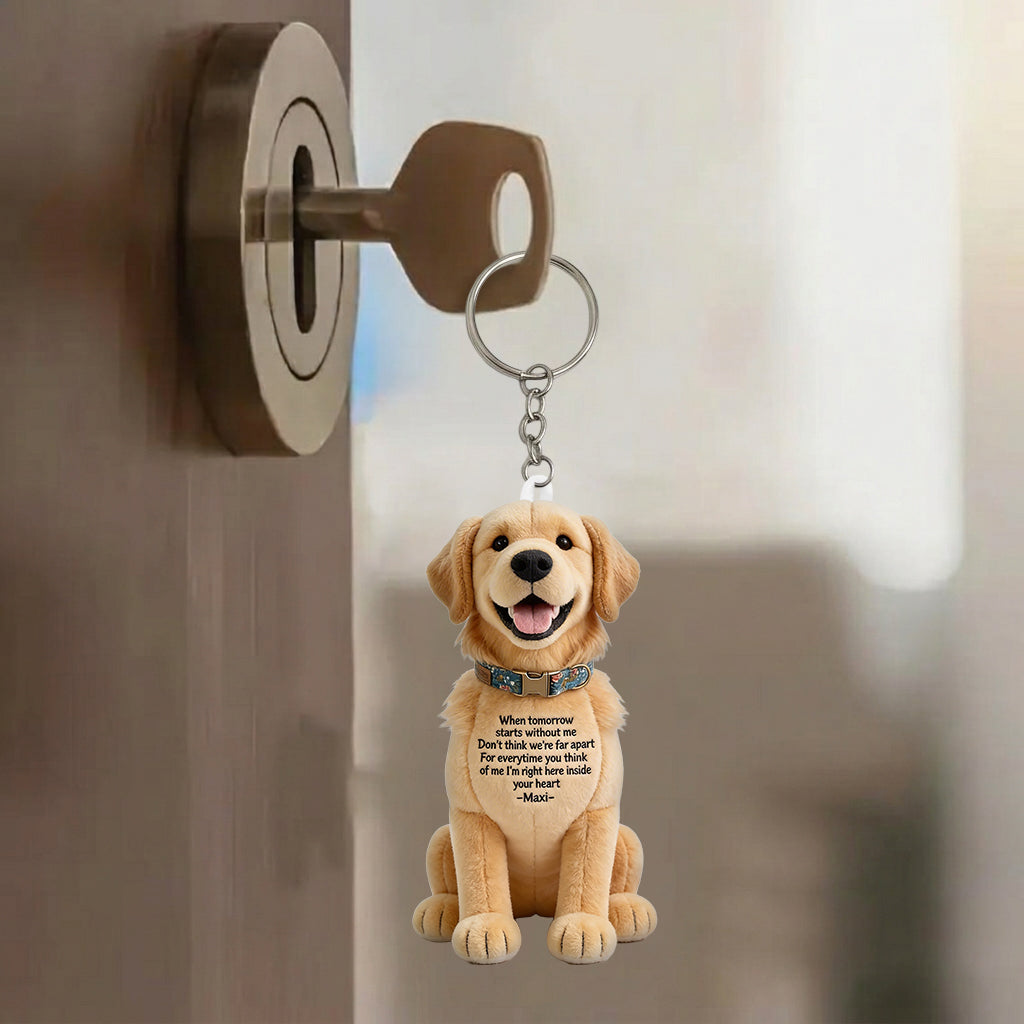 Je suis toujours avec vous - Porte-clés en peluche personnalisé pour chien