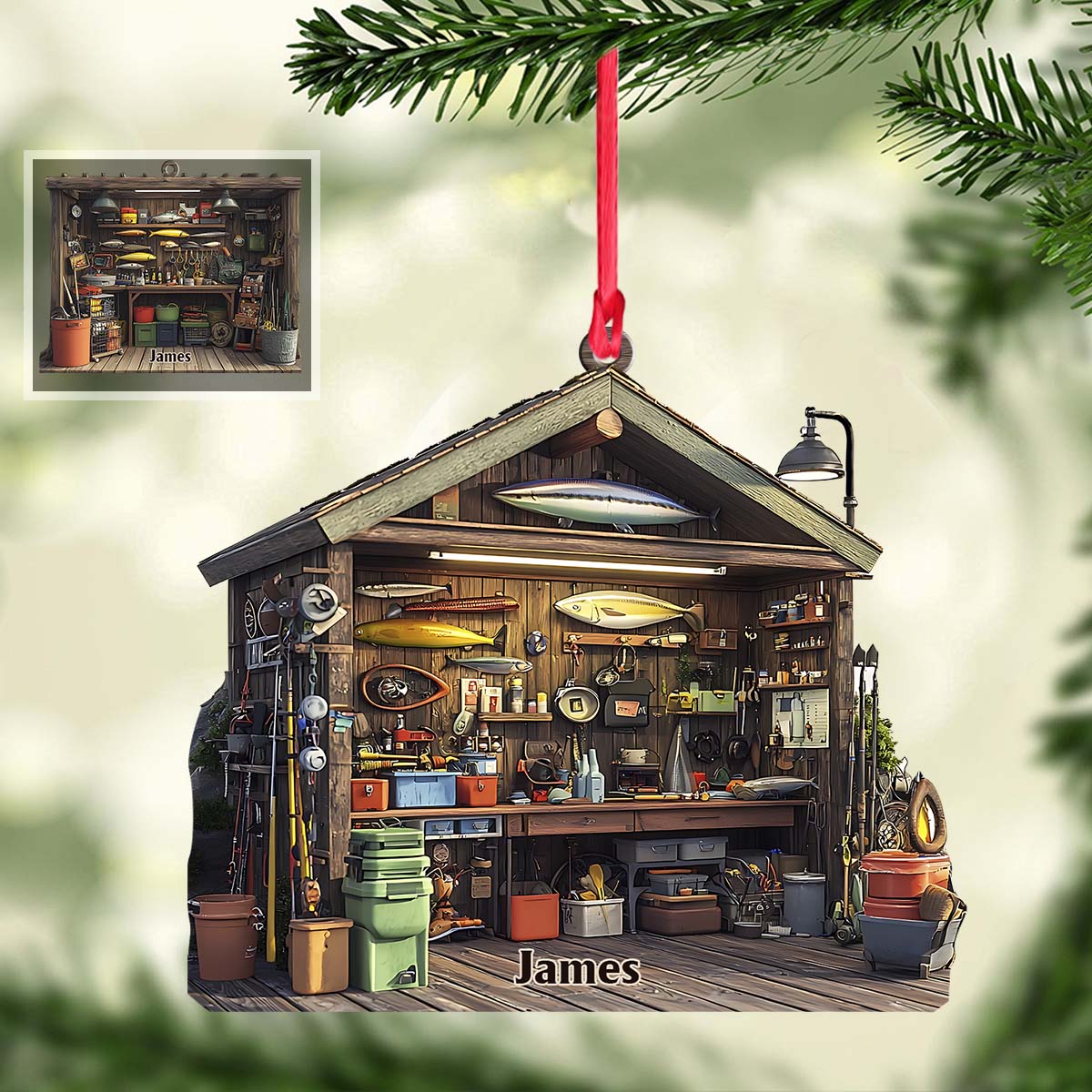 Fishing Equipment - Personalized Fishing Ornament