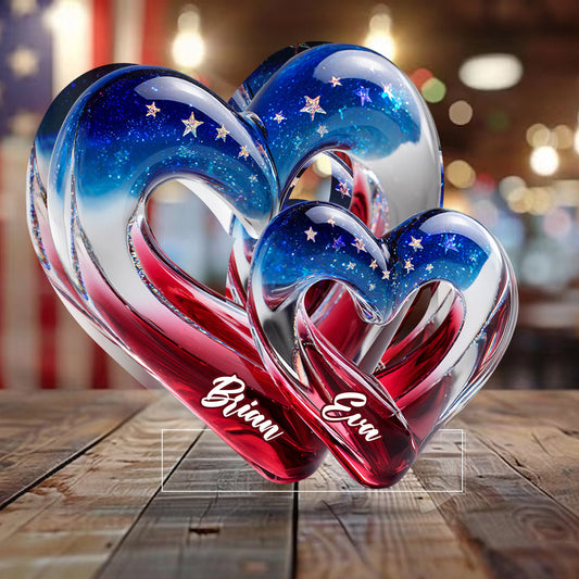 Deux cœurs, un amour - Plaque acrylique personnalisée pour couple, forme sur mesure