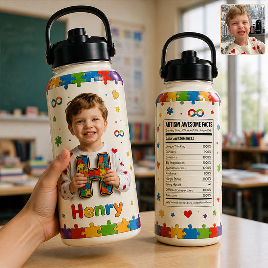 C'est bien d'être différent - Bouteille d'eau personnalisée pour enfants sensibilisation à l'autisme