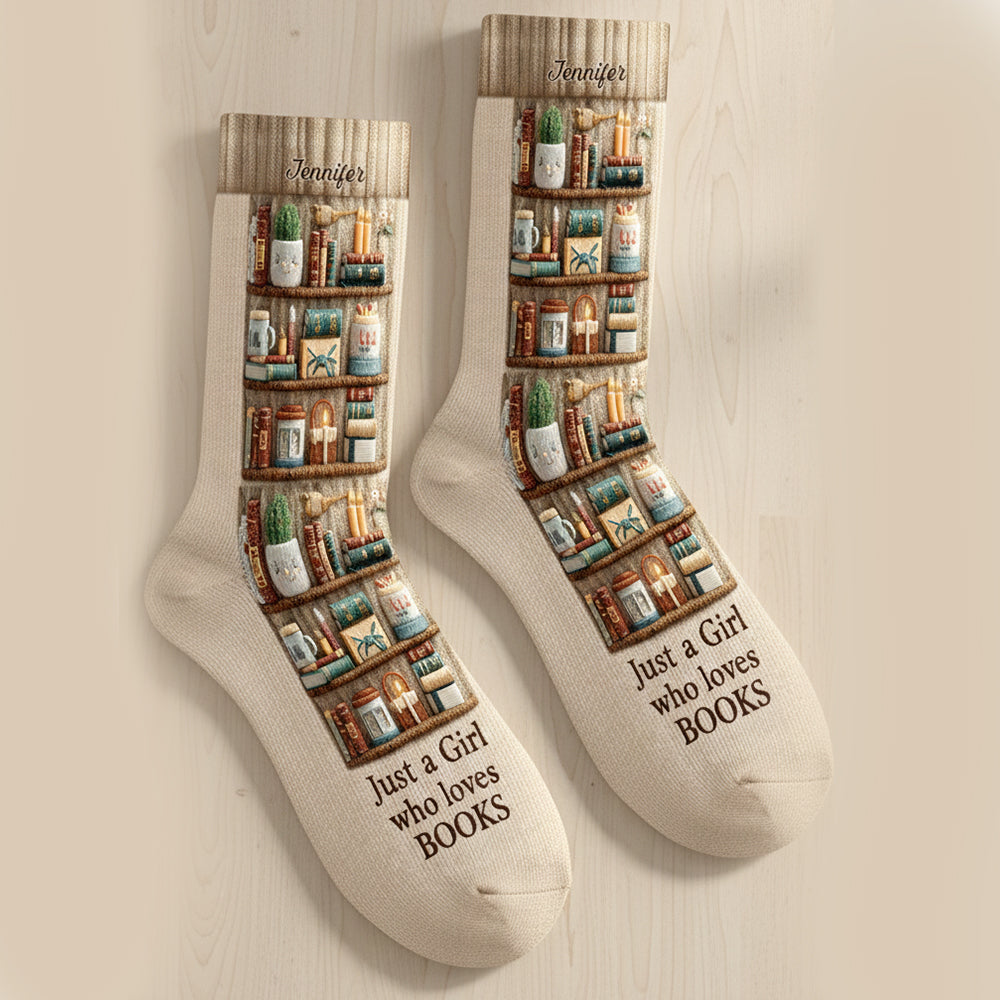 J'adore lire - Chaussettes personnalisées en forme de livre