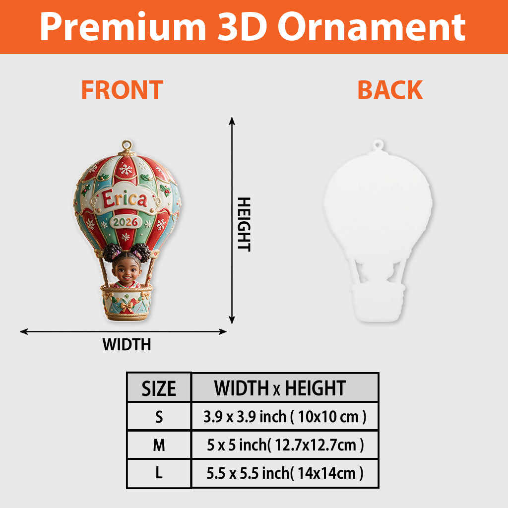 Up, Up & Away - Personalized Kid Premium 3D Ornament