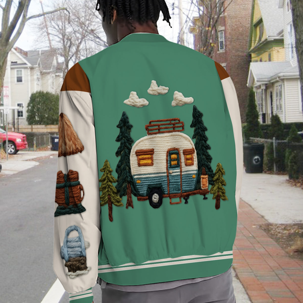 Le camping, mon havre de paix - Veste universitaire de camping personnalisée