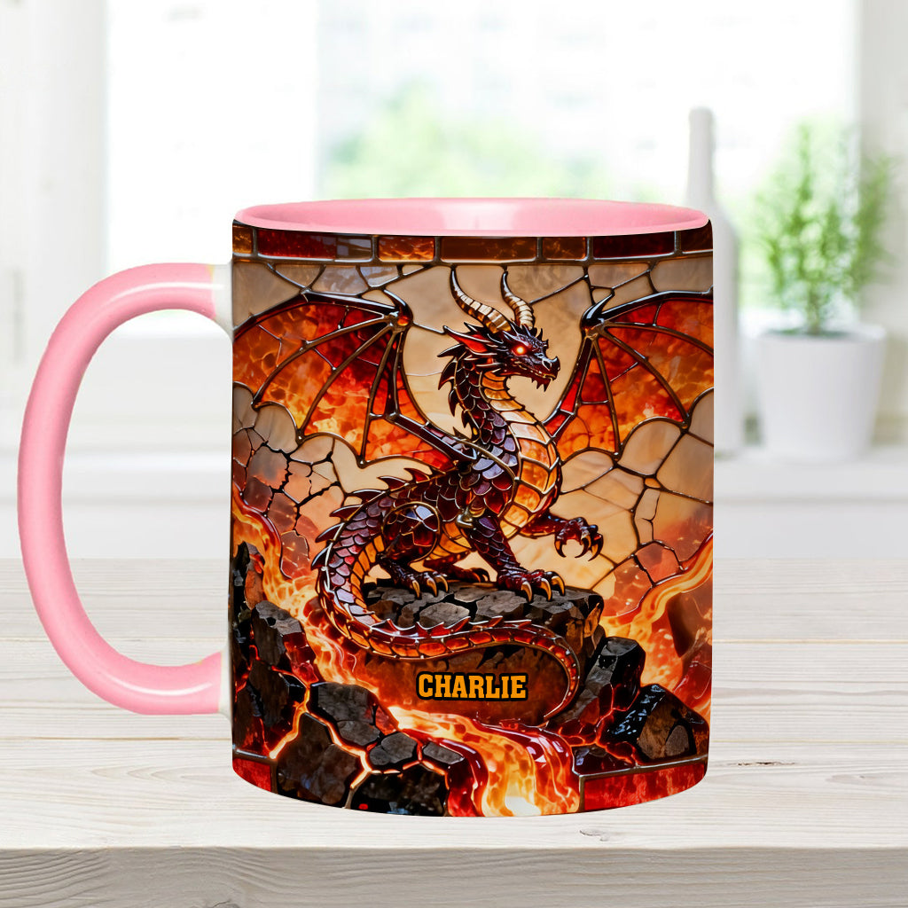 Fire Dragon - Personalized Dragon Accent Mug & Coaster