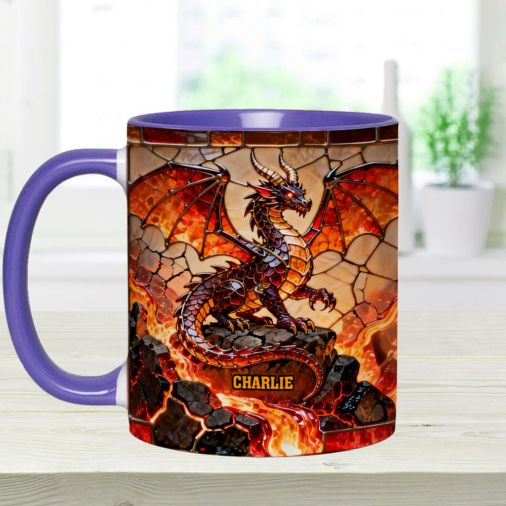 Fire Dragon - Personalized Dragon Accent Mug & Coaster