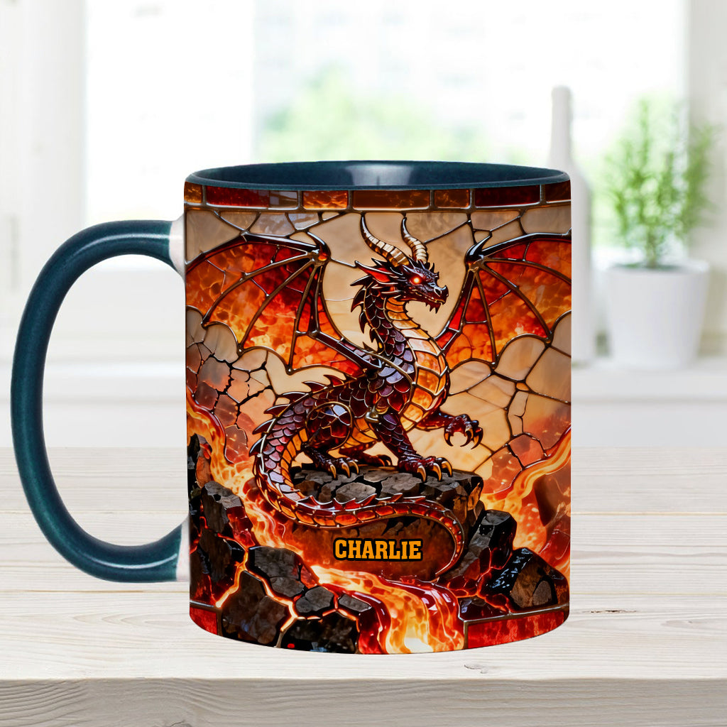 Fire Dragon - Personalized Dragon Accent Mug & Coaster