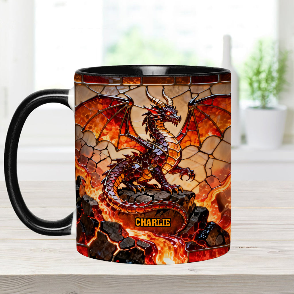 Fire Dragon - Personalized Dragon Accent Mug & Coaster