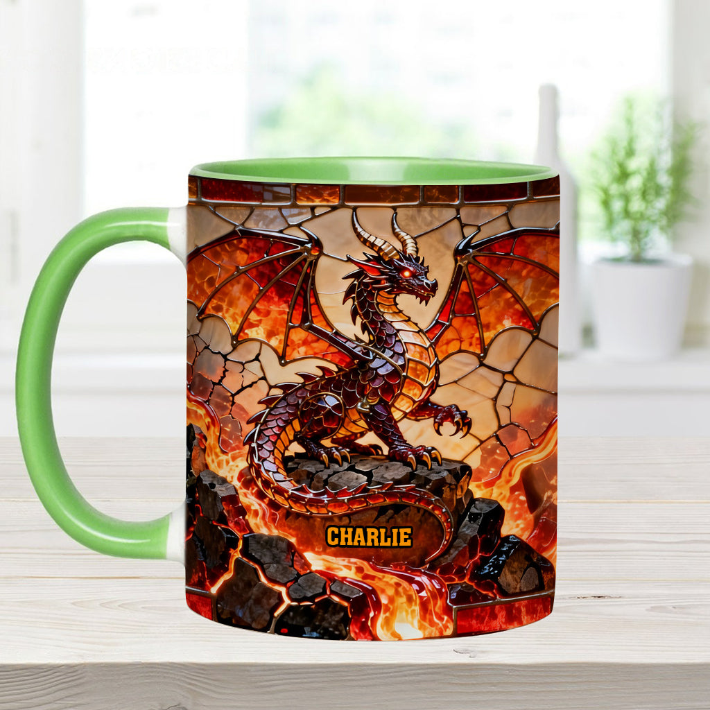 Fire Dragon - Personalized Dragon Accent Mug & Coaster