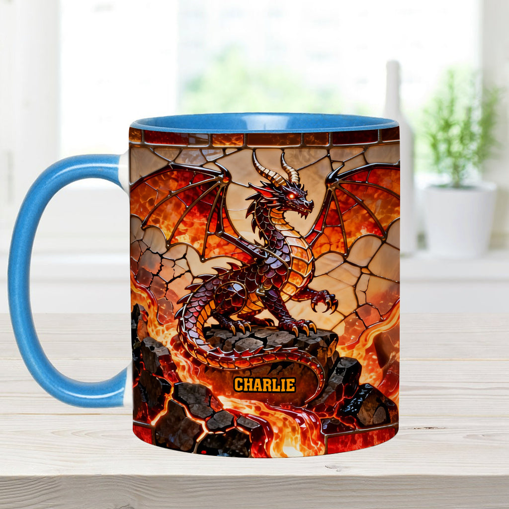 Fire Dragon - Personalized Dragon Accent Mug & Coaster