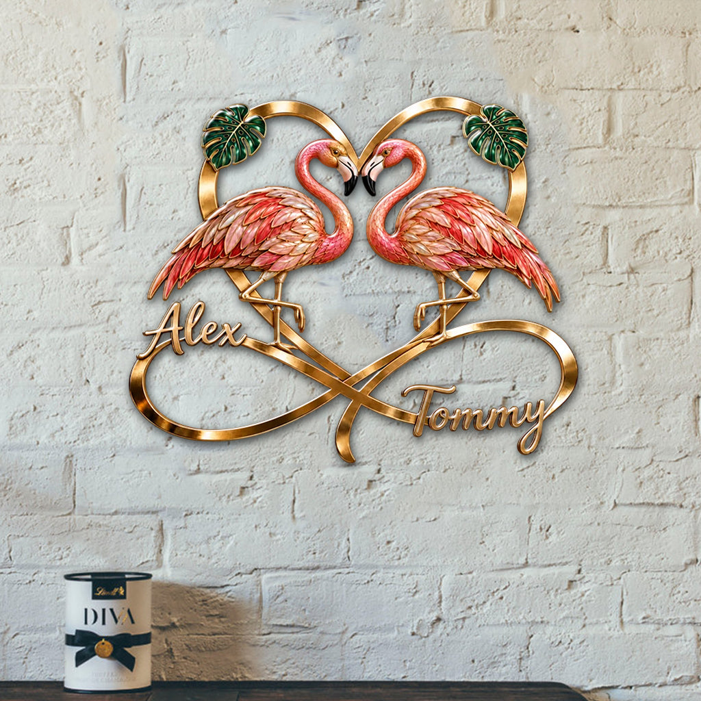 You & Me We Got This - Personalized Flamingo 3D Printed Cut Metal Sign
