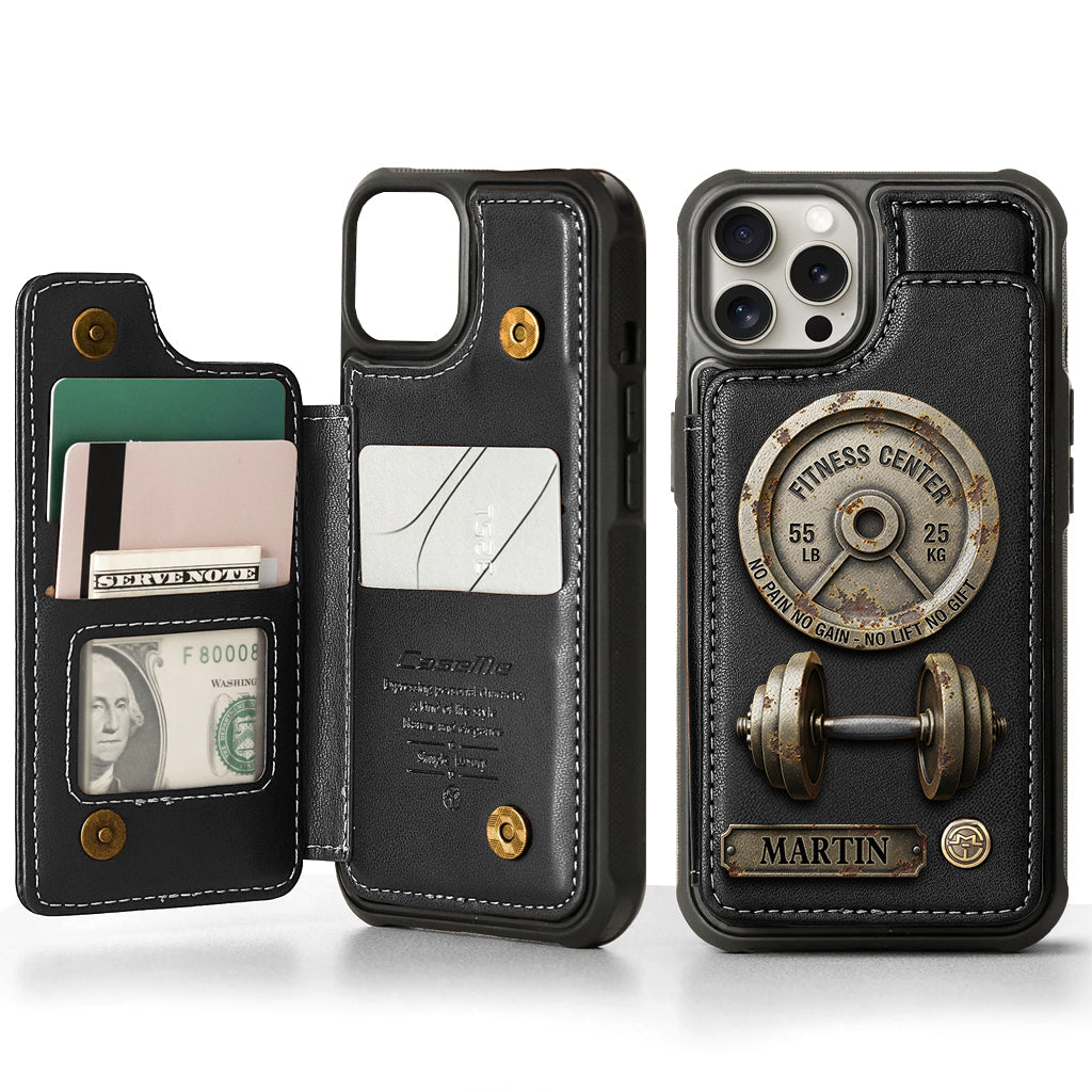 Pas de douleur, pas de gain - Étui portefeuille de téléphone personnalisé pour le fitness