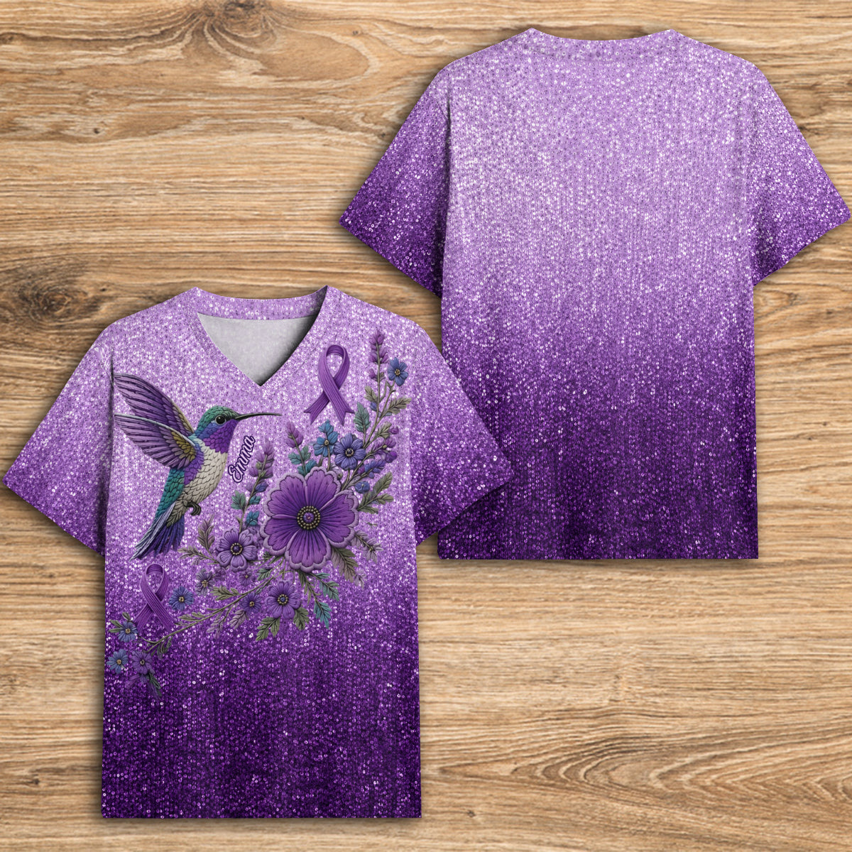 Alzheimer’s Awareness Month - Personalized Alzheimer Awareness Fully Printed V-Neck T-Shirt