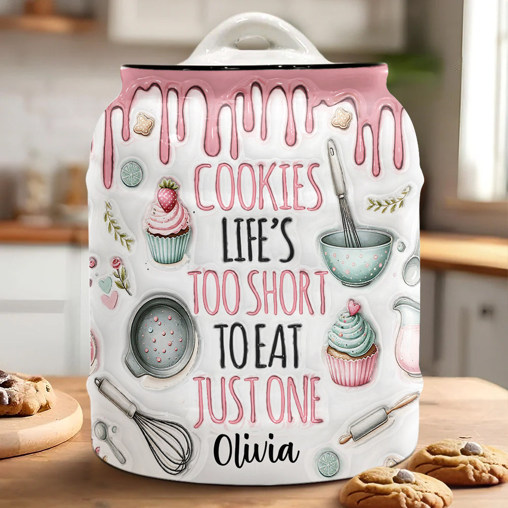 La vie est trop courte pour n'en manger qu'un seul - Pot à biscuits personnalisé