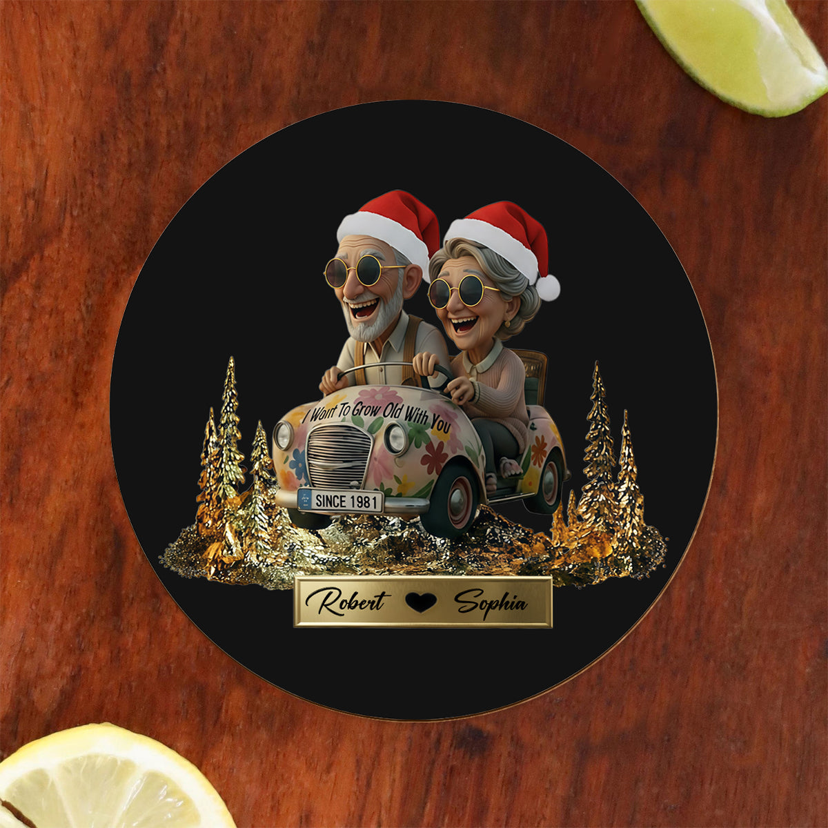 Je veux vieillir avec toi - Coffret de carafes à whisky personnalisées pour couples