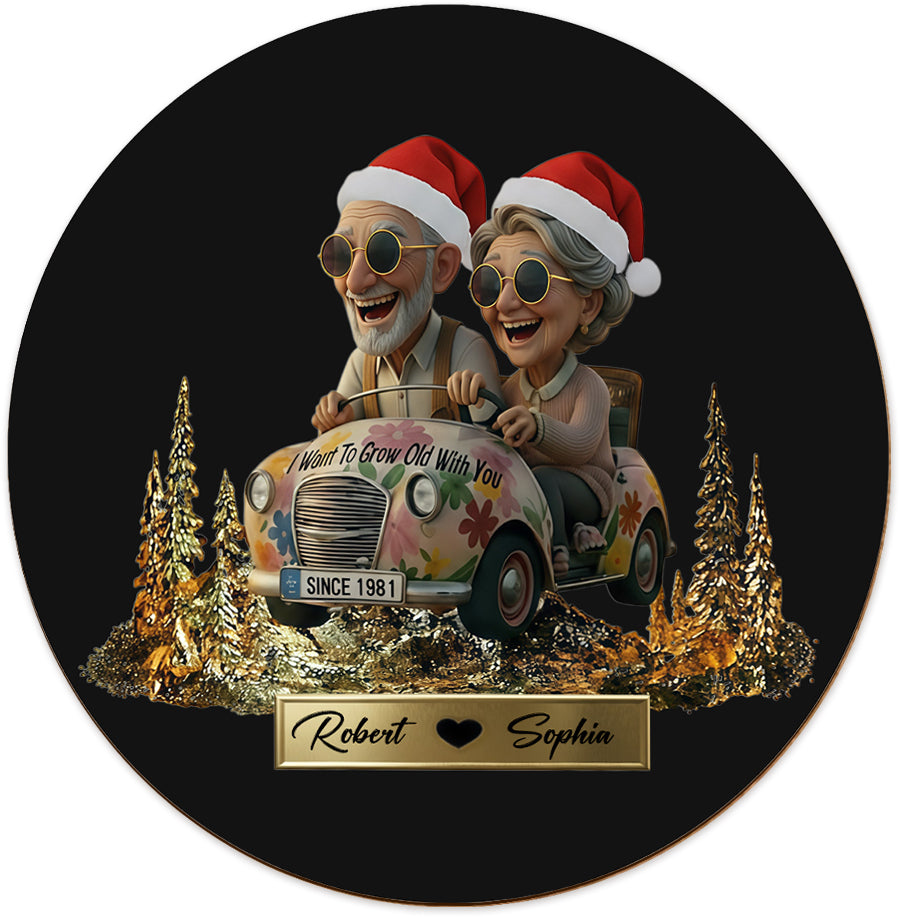 Je veux vieillir avec toi - Coffret de carafes à whisky personnalisées pour couples