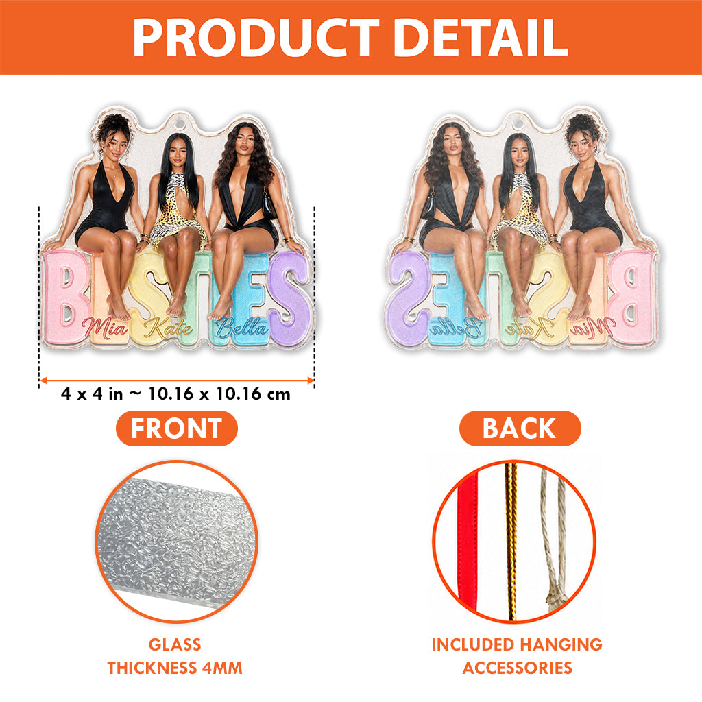 Besties Forever - Personalized Bestie Custom Shape Glass Ornament
