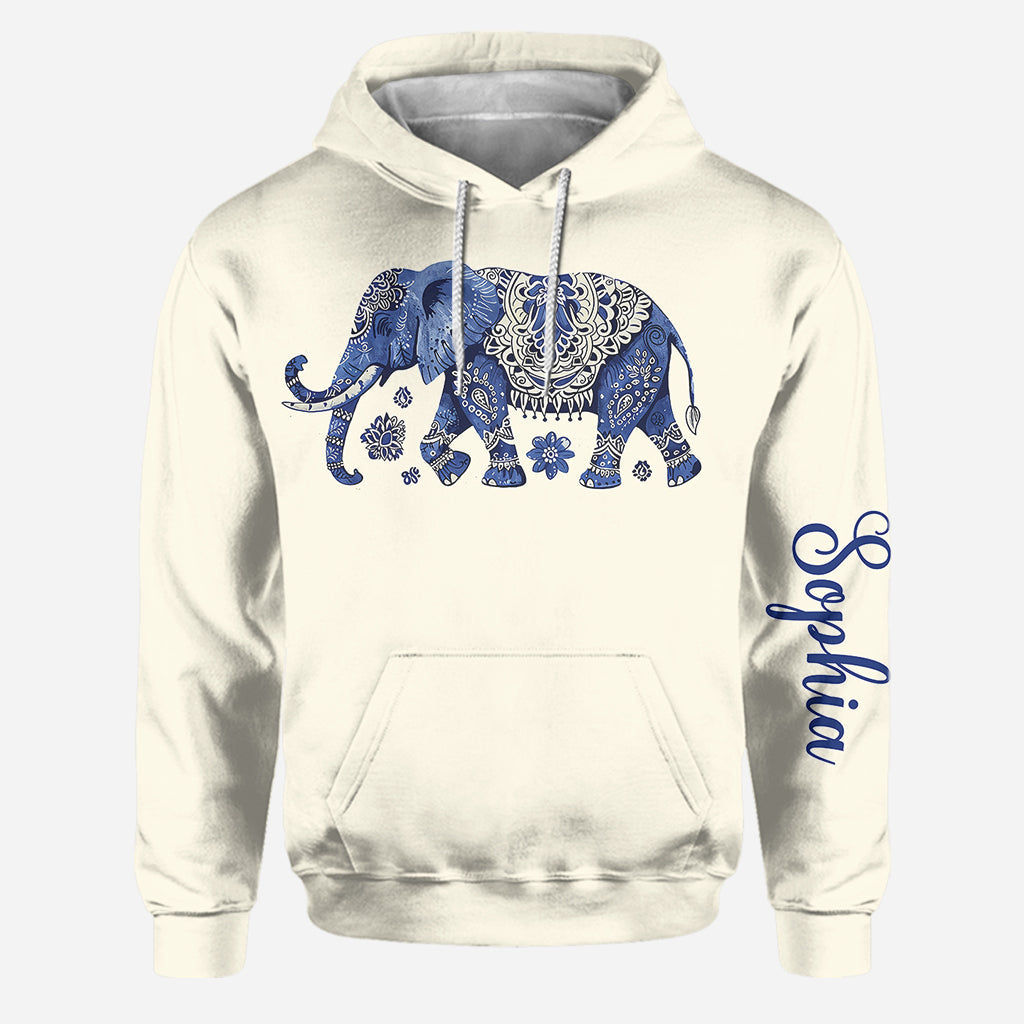 Éléphant bohème - Sweat à capuche et legging personnalisés avec éléphant