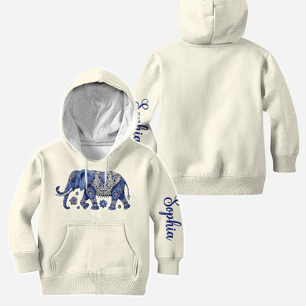 Éléphant bohème - Sweat à capuche et legging personnalisés avec éléphant