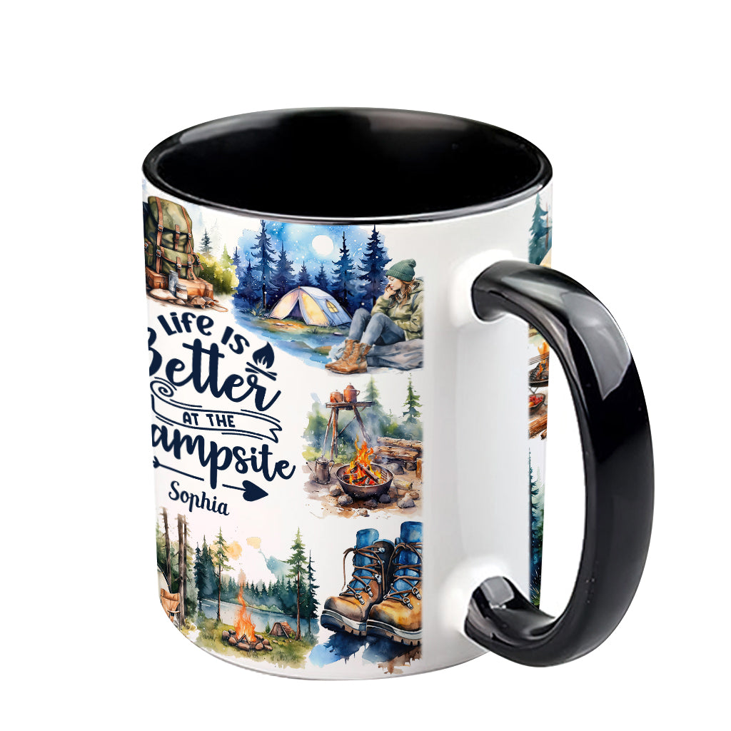 Life Is Better At The Campsite - Personalized Camping Accent Mug