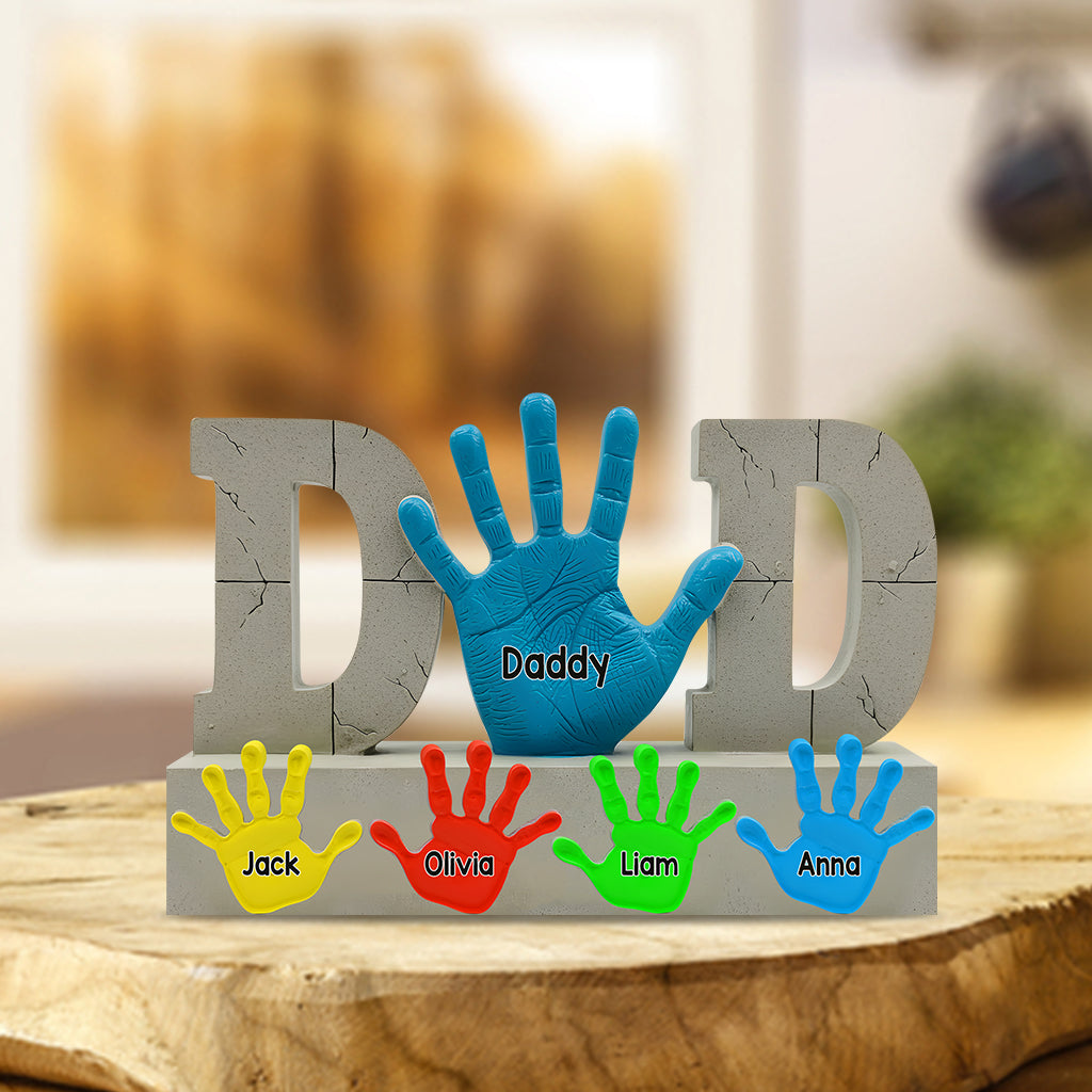 Meilleur papa du monde - Plaque acrylique personnalisée « Papa » en forme de papa