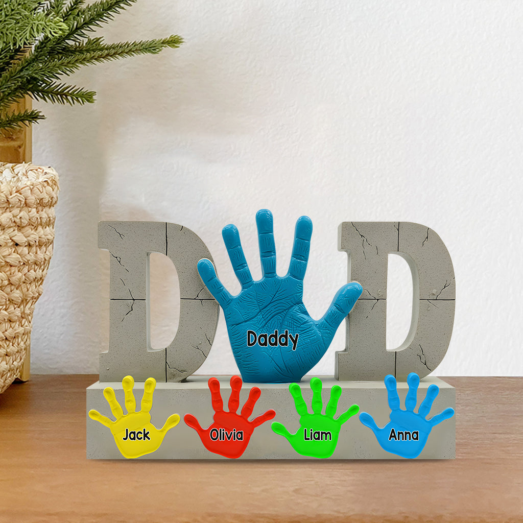 Meilleur papa du monde - Plaque acrylique personnalisée « Papa » en forme de papa
