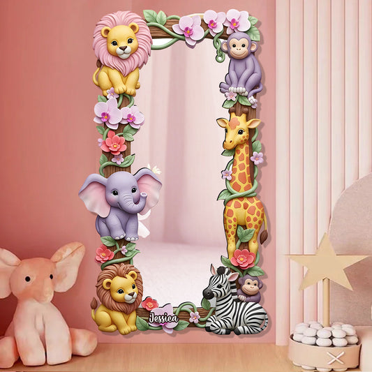 Safari Friends - Personalized Kid Wall Hanging Mirror