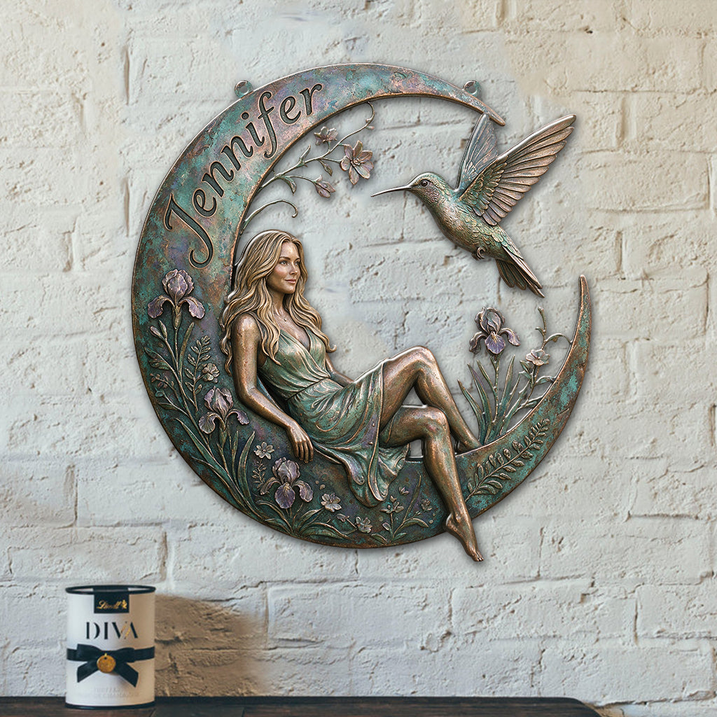 Beautiful Hummingbird - Personalized Hummingbird 3D Printed Cut Metal Sign