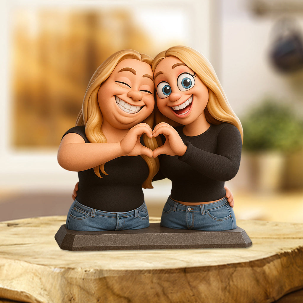 Funny Gift Cartoonish Exaggerated Mascot Style - Personalized Bestie Custom Shaped Acrylic Plaque