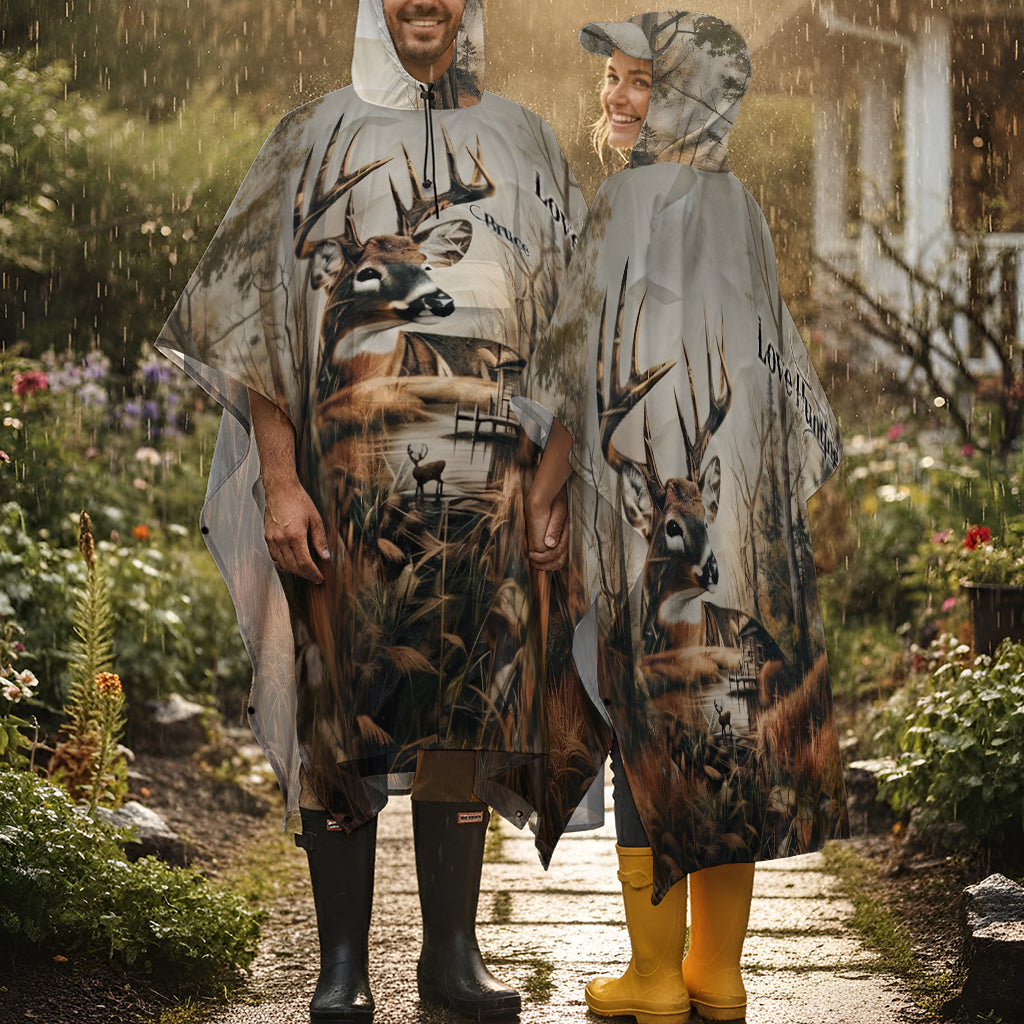 Saison de la chasse au cerf - Poncho imperméable de chasse personnalisé