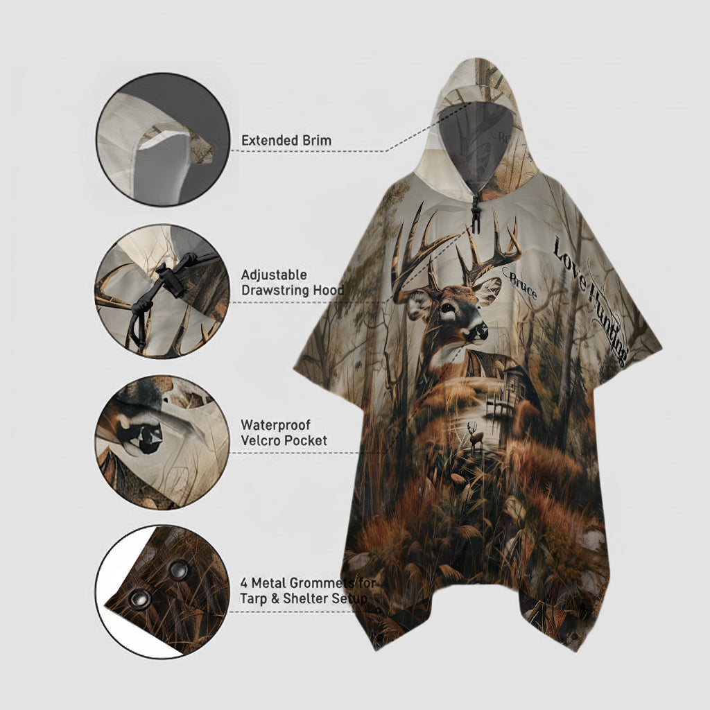 Saison de la chasse au cerf - Poncho imperméable de chasse personnalisé