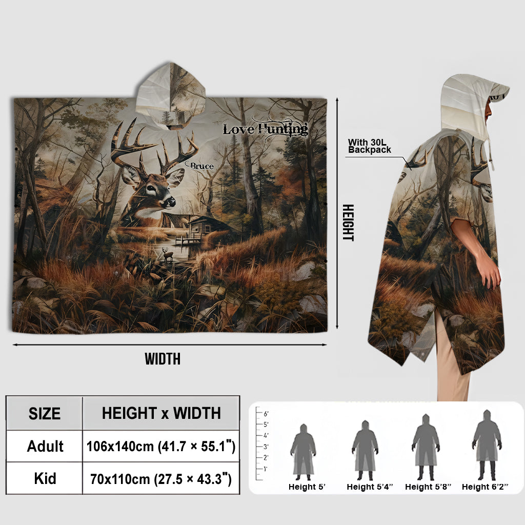 Saison de la chasse au cerf - Poncho imperméable de chasse personnalisé