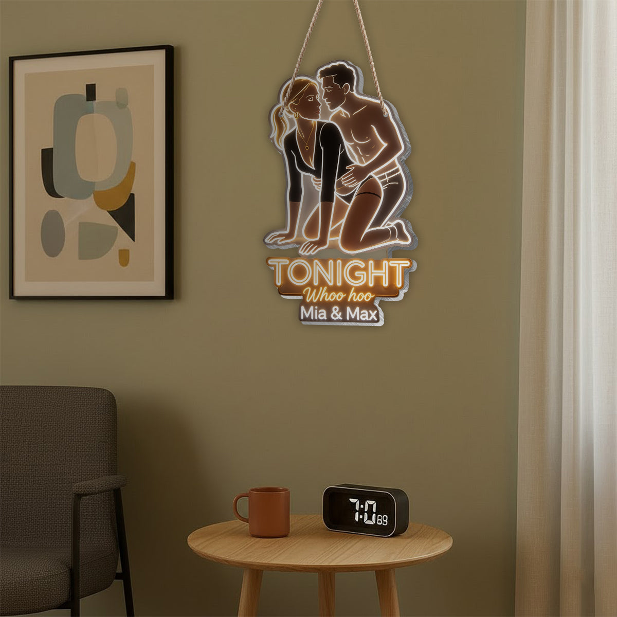 Not Tonight - Spicy Couple LED Light Acrylic Sign