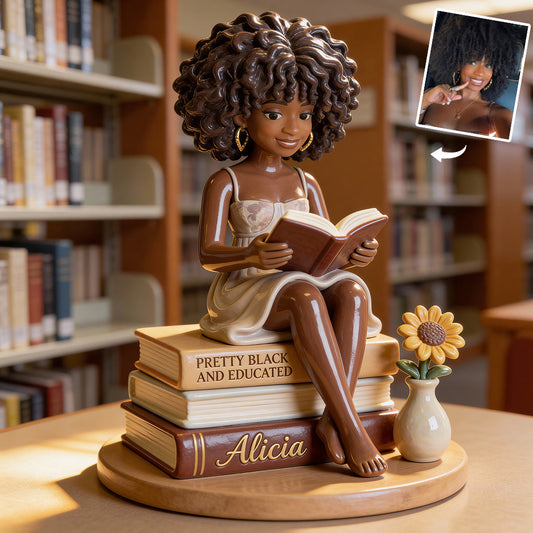 Belle Noire et Éduquée - Plaque acrylique personnalisée de forme afro-américaine