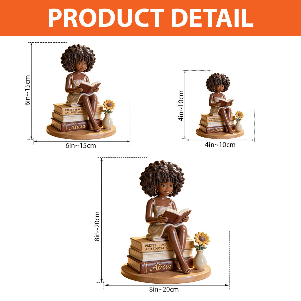 Pretty Black And Educated - Personalized African American Custom Shaped Acrylic Plaque