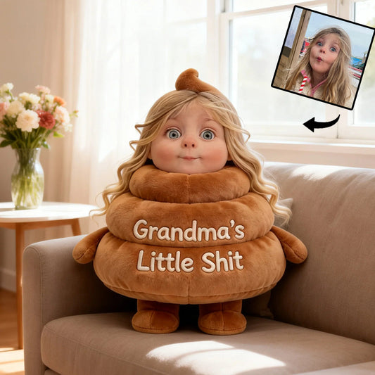 Grandma's Little Shit - Personalized Grandma Premium Faux Fur Pillow