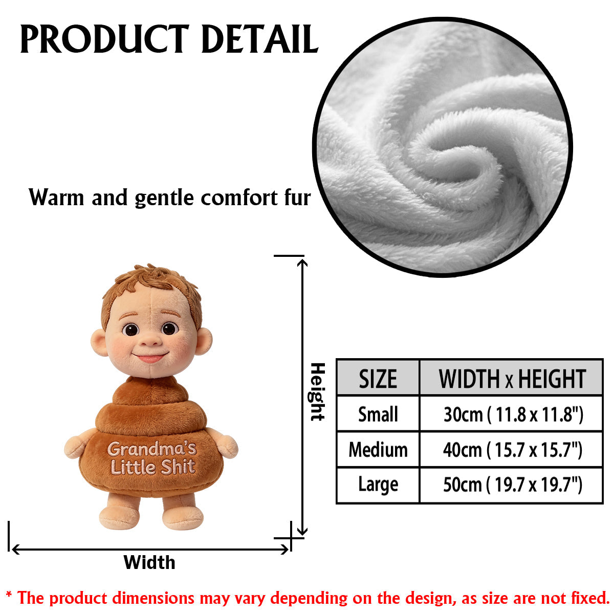 Grandma's Little Shit - Personalized Grandma Premium Faux Fur Pillow