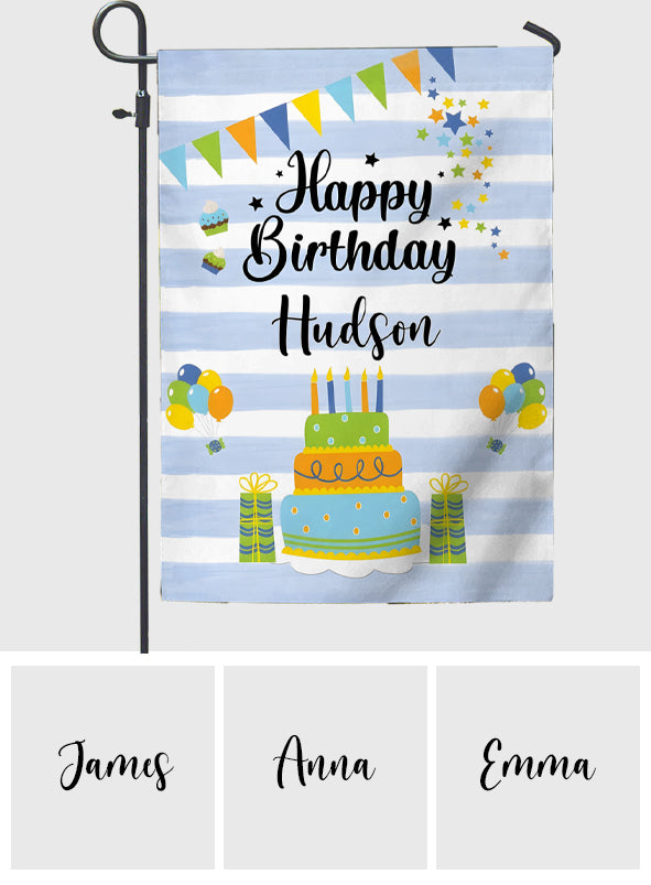 Happy Birthday - Personalized Birthday Garden Flag