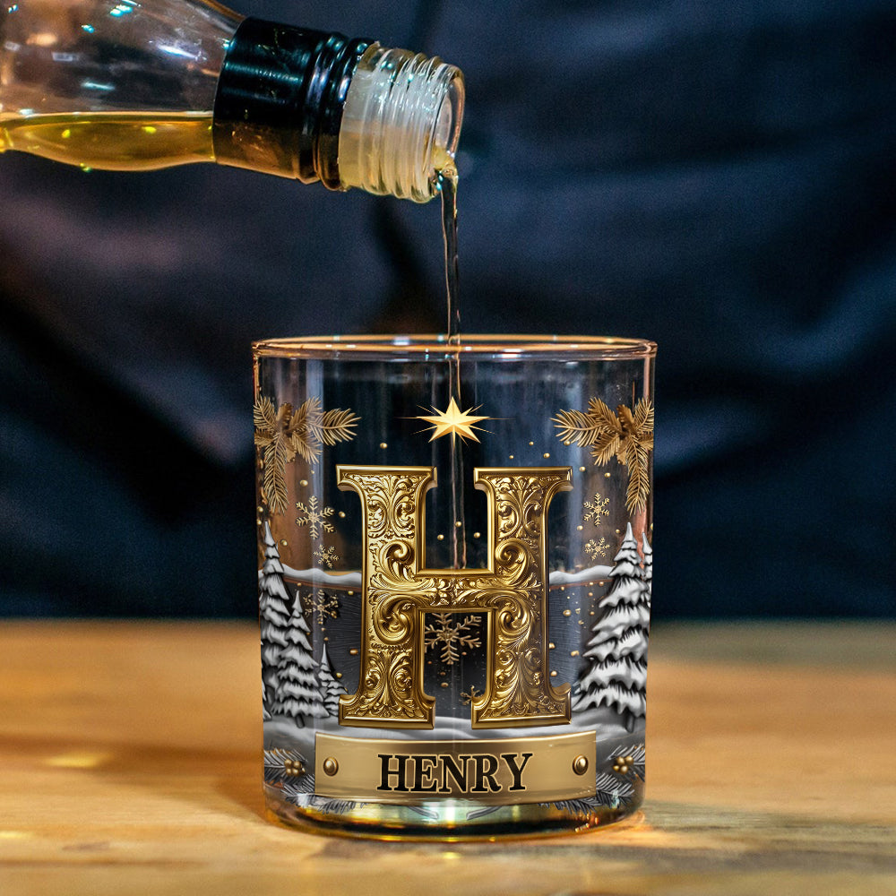 Merry Christmas - Personalized Whisky Whiskey Glass