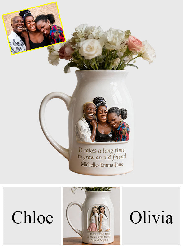 Gift For Bestie - Personalized Bestie Ceramic Flower Vase