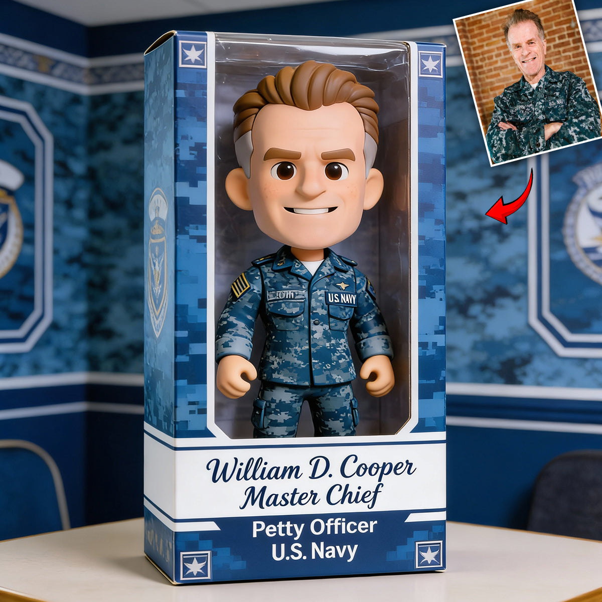 Cadeau pour vétéran - Plaque acrylique personnalisée en forme de pièce pour vétéran