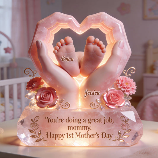 Tu fais un super boulot ! - Plaque acrylique personnalisée « Maman » en forme sur mesure