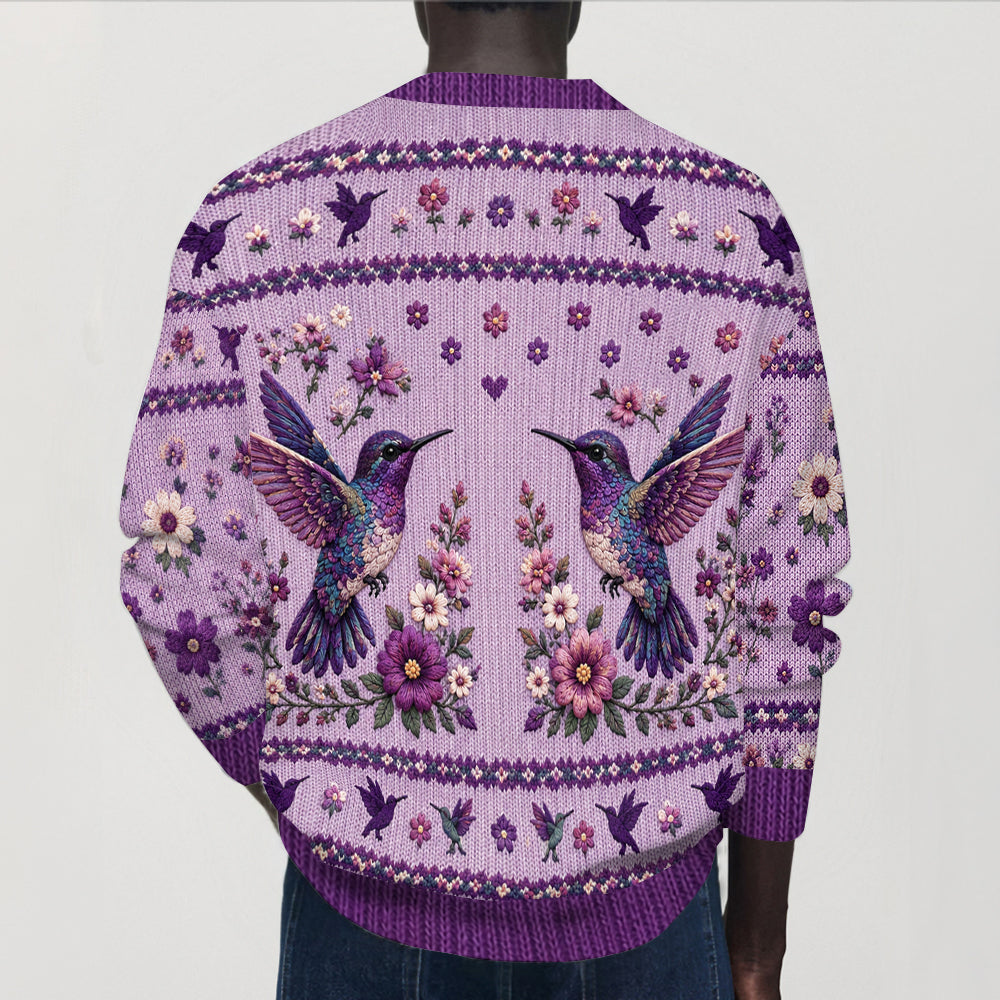 Colibri Violet - Cardigan Personnalisé